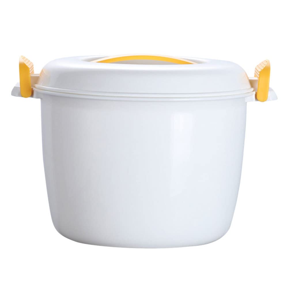 UPKOCH Microwave Rice Pots Microwave Rice Steamer Cooker Microwave Cooker Food Container Microwaveable Container for Vegetables Oatmeal Soup Chicken Pasta and More Yellow Micro Rice Cooker