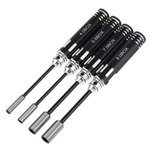 Drone Tool kit - 4Pcs Hex Nut Drivers Screw Driver - 4.0mm nut Driver 5.5mm 7.0mm 8.0mm Hexagonal Head Nut RC Socket Screwdriver for RC Model Helicopter Boat Cars