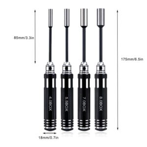 Drone Tool kit - 4Pcs Hex Nut Drivers Screw Driver - 4.0mm nut Driver 5.5mm 7.0mm 8.0mm Hexagonal Head Nut RC Socket Screwdriver for RC Model Helicopter Boat Cars