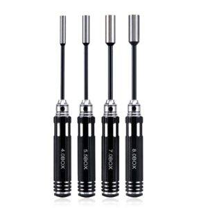 drone tool kit - 4pcs hex nut drivers screw driver - 4.0mm nut driver 5.5mm 7.0mm 8.0mm hexagonal head nut rc socket screwdriver for rc model helicopter boat cars