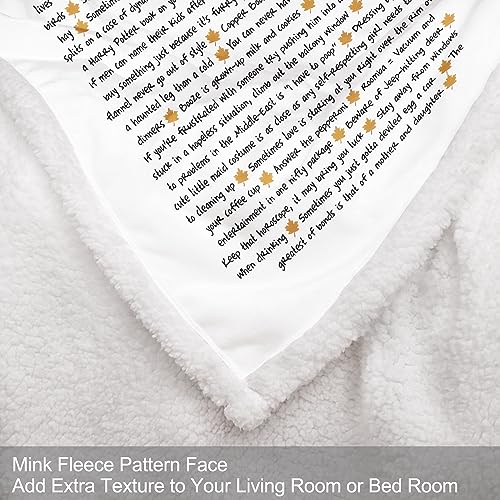 SXCEN Sherpa Fleece Throw Blanket for Couch Learned from Gilmore Girls About Life Quotation Thick Fuzzy Warm Soft Throws for Sofa, 50x60 Inches