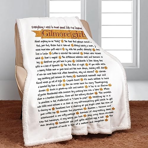 SXCEN Sherpa Fleece Throw Blanket for Couch Learned from Gilmore Girls About Life Quotation Thick Fuzzy Warm Soft Throws for Sofa, 50x60 Inches