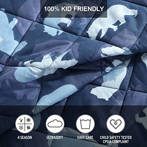 Eddie Bauer - Full Size Quilt Set, Reversible Kids Bedding with Matching Shams, Ideal for Toddler Bedding Set (Camp Camo Navy, Full)