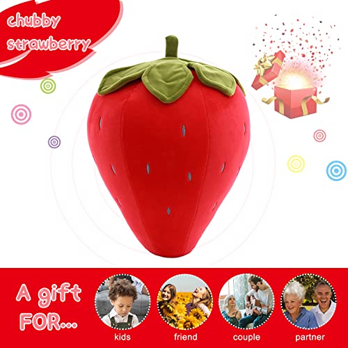 Cute Fruit Kids Pillow Stuffed Strawberry Plush Pillows Super Soft Girls Pillows Cushion Seat for Kids Toys (Red,7.8"/20cm) 1 Count (Pack of 1)