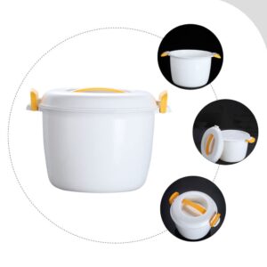 UPKOCH Microwave Rice Pots Microwave Rice Steamer Cooker Microwave Cooker Food Container Microwaveable Container for Vegetables Oatmeal Soup Chicken Pasta and More Yellow Micro Rice Cooker