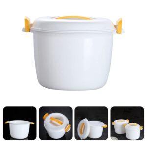 UPKOCH Microwave Rice Pots Microwave Rice Steamer Cooker Microwave Cooker Food Container Microwaveable Container for Vegetables Oatmeal Soup Chicken Pasta and More Yellow Micro Rice Cooker