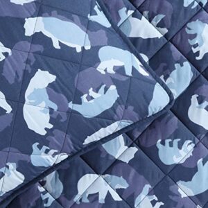 Eddie Bauer - Full Size Quilt Set, Reversible Kids Bedding with Matching Shams, Ideal for Toddler Bedding Set (Camp Camo Navy, Full)