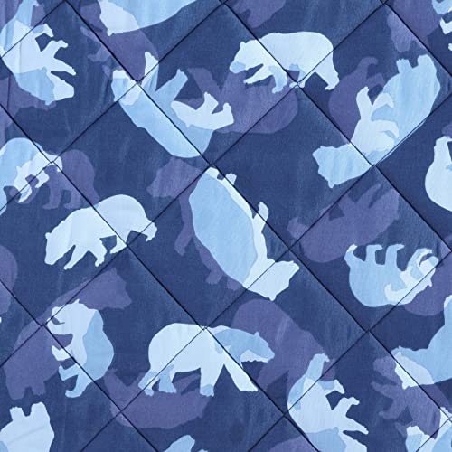 Eddie Bauer - Full Size Quilt Set, Reversible Kids Bedding with Matching Shams, Ideal for Toddler Bedding Set (Camp Camo Navy, Full)