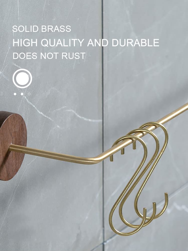 Mewuthede Brass S Hooks S-Shaped Hook, 10 Pcs Heavy Duty S Hooks for Hanging Kitchen Pots and Pans, Office, Bathroom, Closet, Outdoor, Widely Used