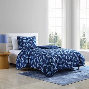 Eddie Bauer - Full Size Quilt Set, Reversible Kids Bedding with Matching Shams, Ideal for Toddler Bedding Set (Camp Camo Navy, Full)