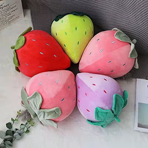 Cute Fruit Kids Pillow Stuffed Strawberry Plush Pillows Super Soft Girls Pillows Cushion Seat for Kids Toys (Red,7.8"/20cm) 1 Count (Pack of 1)