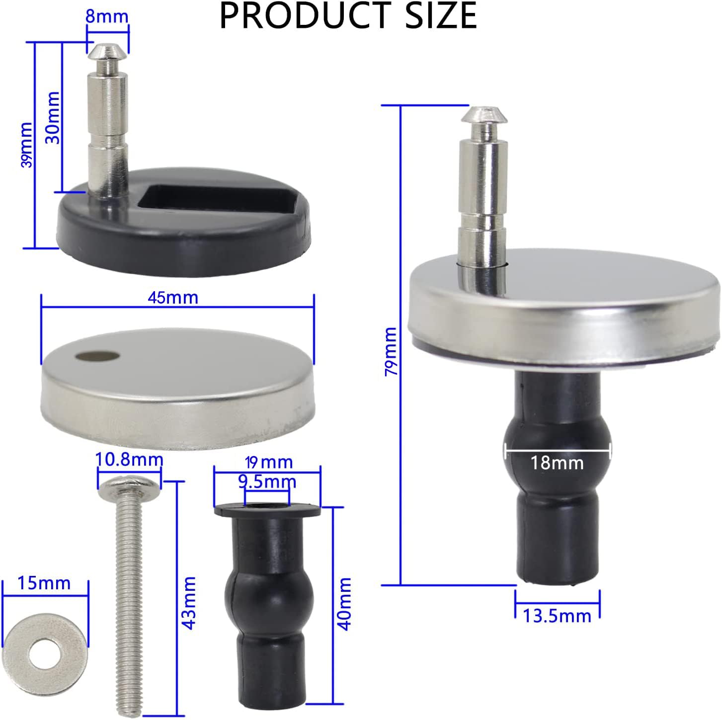 Toilet Seat Replacement Bidet Parts: 2pcs Seat Hinge Replacement Toilet Seat Screws Cover Top Fix Nuts Screws Mount Seat Hardware - Toilet Seat Hinge Fixings Nuts