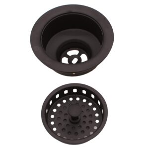 Westbrass CO2196S-12 Combo Pack 3-1/2" Post Style Large Basket Extra-Deep Collar Kitchen Sink Waste Disposal Flange with Strainer Stopper, Oil Rubbed Bronze