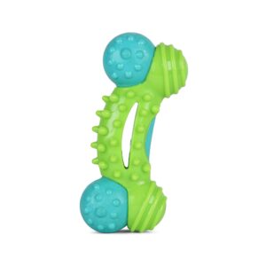 arm & hammer for pets nubbies duality bone dental dog toy- best dog chew toy for moderate chewers- dog dental toy helps reduce plaque & tartar- green apple flavor baking soda (pack of 1)