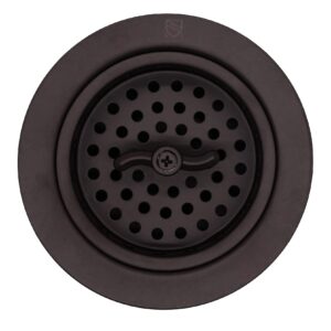 Westbrass CO2195S-12 Combo Pack 3-1/2" Wing Nut Twist Style Large Basket Extra-Deep Collar Kitchen Sink Waste Disposal Flange with Strainer Stopper, Oil Rubbed Bronze