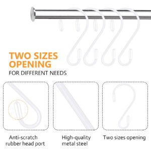 Mzekgxm 20 Pack 3.15 Inch S Hooks Stainless Steel Hanging Hooks Heavy Duty S Hooks for Hanging Kitchenware, Pots, Pans, Plants, Clothes, Towels in Kitchen, Bathroom, Closet, Garden (White)