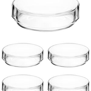 QWORK Glass Petri Dish Petri Plates with Lid, Thicken, 60mm x 18mm, 5 Pack