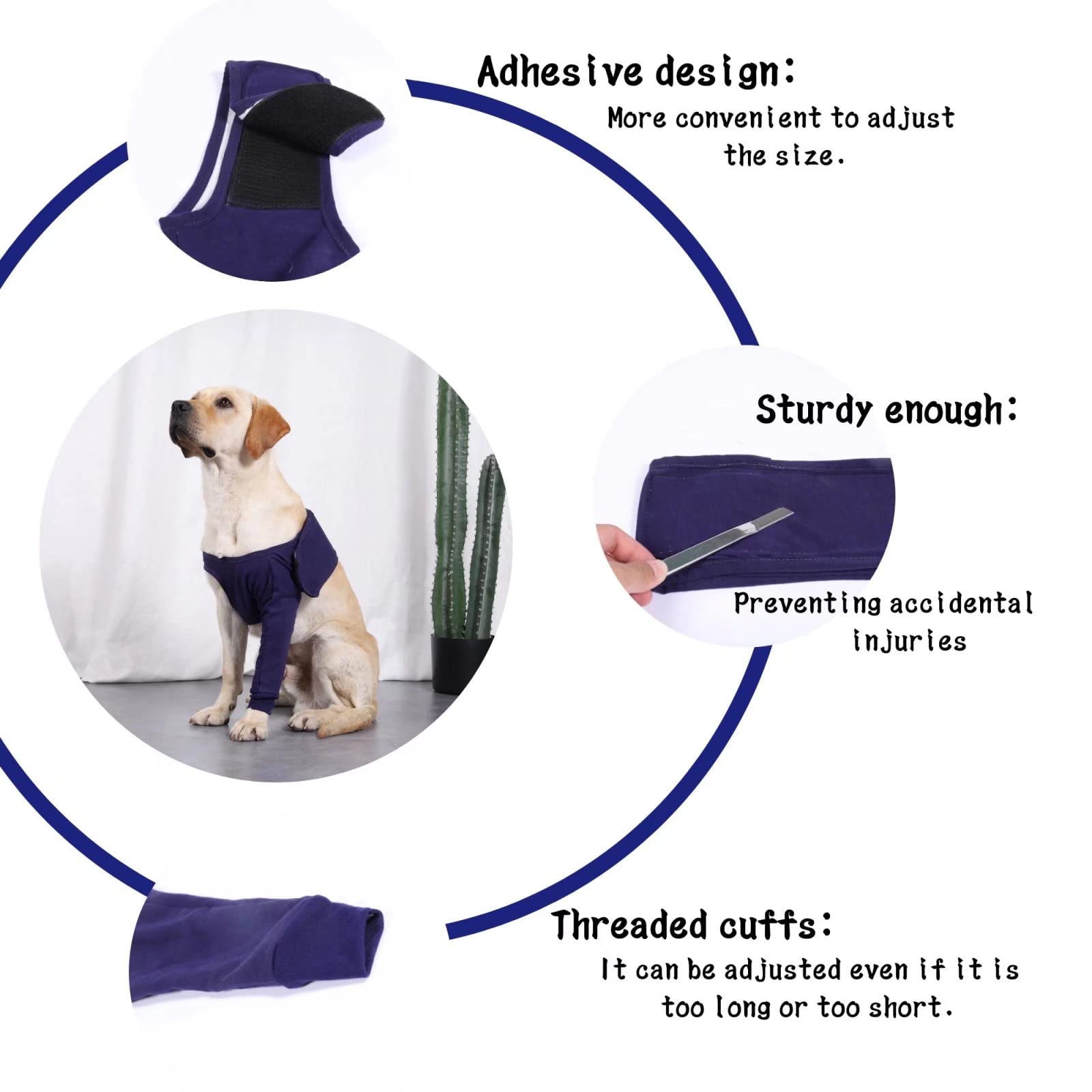 Xqpetlihai Dog Sleeves for Licking Dog Knee Brace After Surgery Wear for Dogs Abrasion Resistant Dog Recovery Sleeve for Dogs Cone Collar Alternative(XXXL)