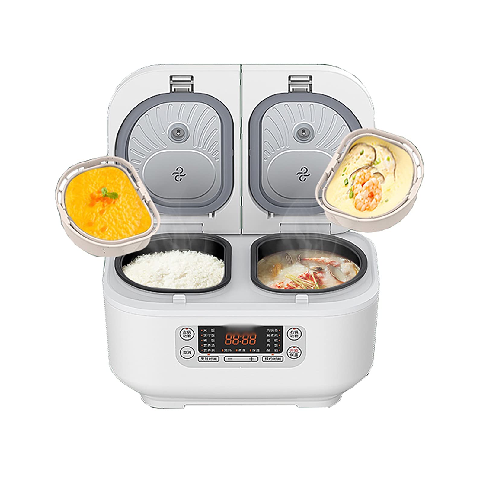 ZJYJFBY Rice Cooker 1.51.5L Home Double Inner Integrated Multi function Rice Cooker, 12H Appointment and Insulation, for