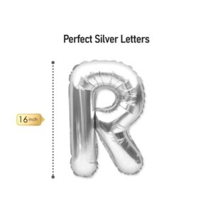 PartyForever Big Silver Congrats Balloon Banner 16 inch Letters for Graduation Party Decorations and Supplies