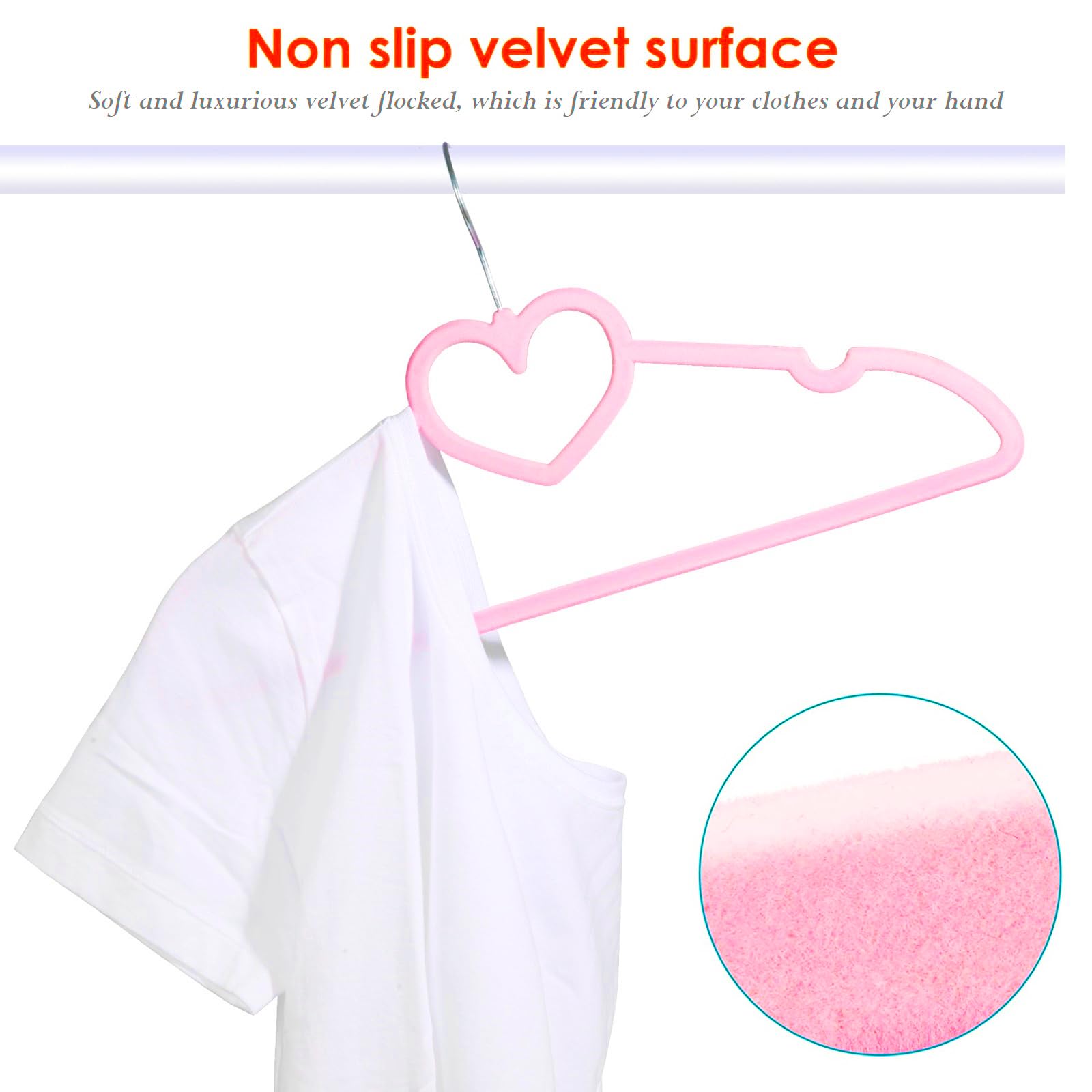 JIUXCF Velvet Hangers 20 Pack, 16" Non Slip Adult Hangers, Slim Clothes Hanger with 360 Degree Swivel Hook - Durable & Cute for Coats, Shirts, Dress (Pink)