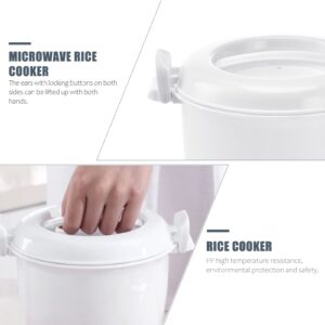 OSALADI Portable Rice Cooker Microwave Rice and Pasta Cooker Rice Steamer Microwave Food Container for Vegetables Soups Dishwasher Safe 1-2L