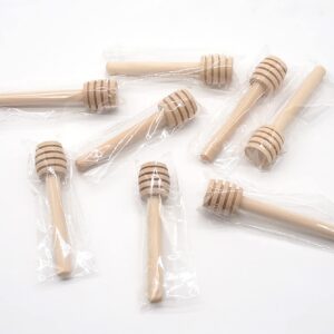 ICEYLI Wooden Honey Mixing Stirrer 4 Pcs 3 Inch Mini Honey Dipper Sticks Honey Comb Stick Honey Spoon Collecting Dispensing Drizzling Jam