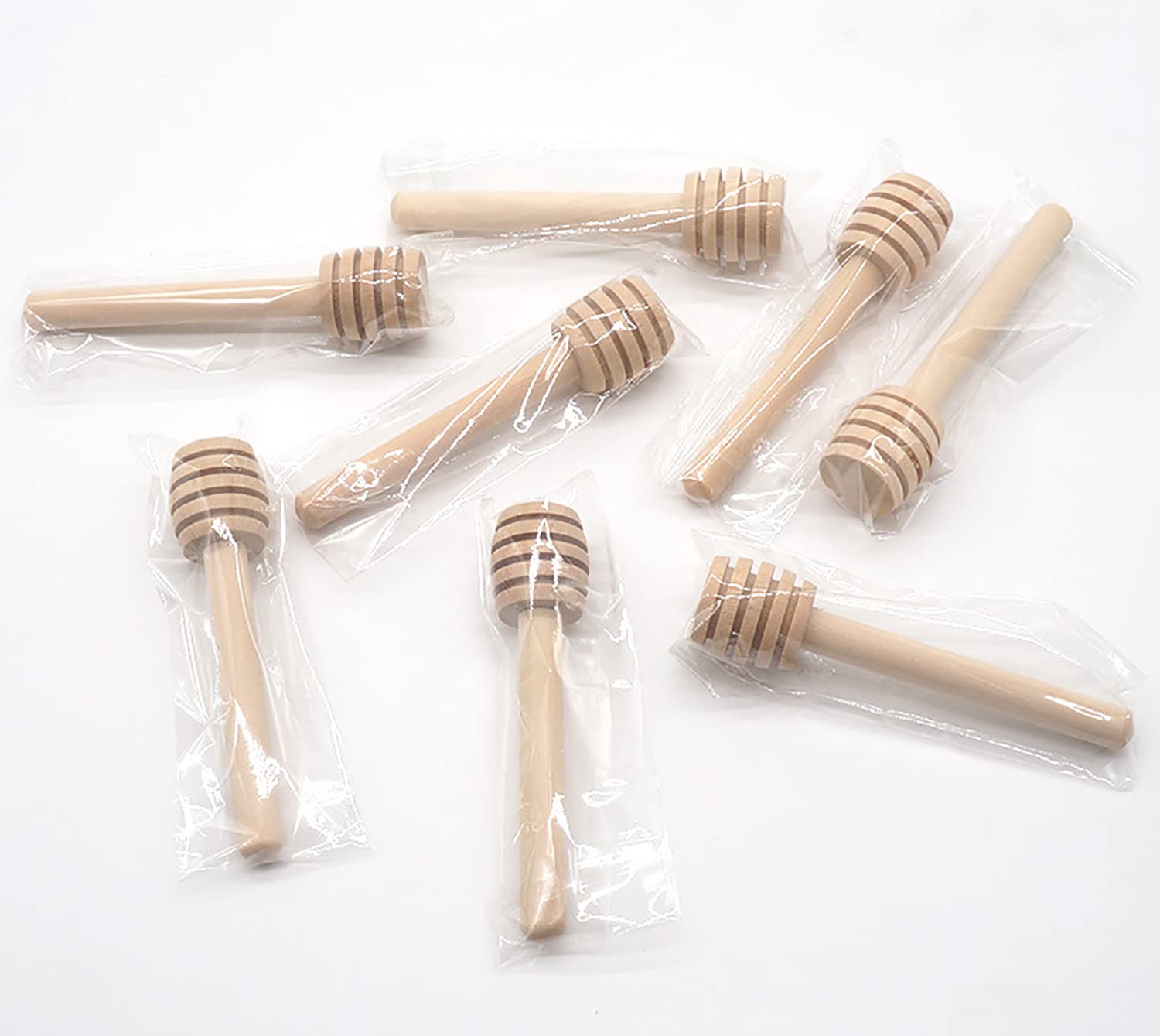 ICEYLI Wooden Honey Mixing Stirrer 4 Pcs 3 Inch Mini Honey Dipper Sticks Honey Comb Stick Honey Spoon Collecting Dispensing Drizzling Jam