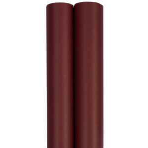 JAM Paper Gift Wrap - Matte Wrapping Paper - 50 Sq Ft Total (30 in x 10 Ft Each) - Matte Burgundy - 2 Rolls/Pack