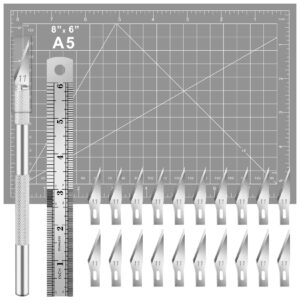 diyself 23 pack scrapbooking tools, exacto knife craft knife precision carving hobby knife kit, 20 spare art knife blades for art, scrapbooking, stencil