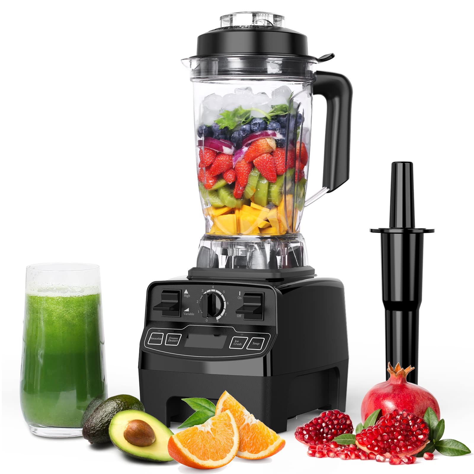 Yukkary 1450W Professional Blender, 2L BPA-Free Tritan Container, 8 Speed Control, 8 Three-Layer Blades, Ice Crushing, Smoothies, Soups, Sauces, Self-Cleaning