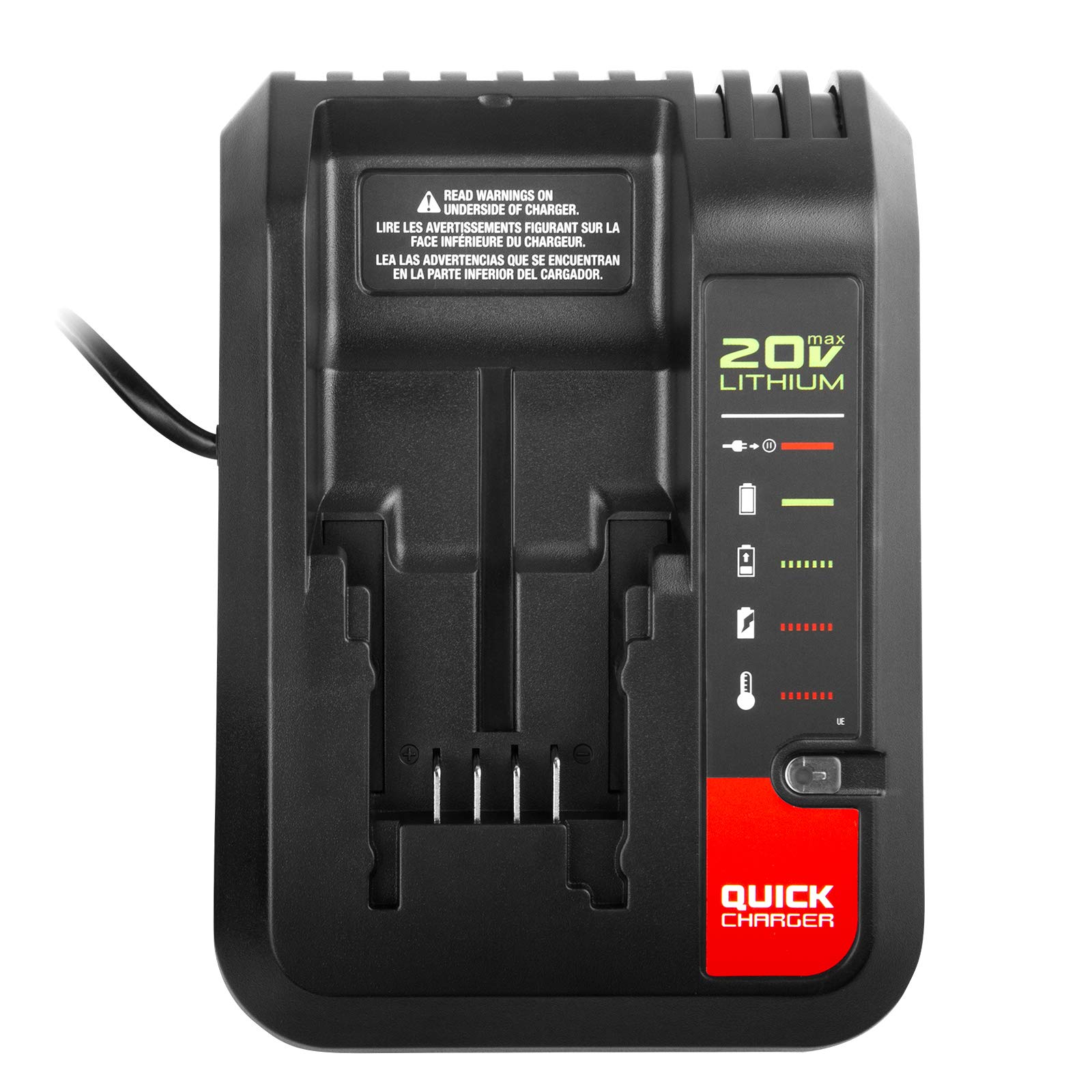 Quick Charger [for Porter-Cable 20V MAX] & [for Black+Decker 20V MAX] Lithium Battery PCC680L PCC681L PCC682L PCC685LP PCC699L and Battery LBXR20 LBXR2020 LBX4020