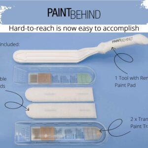 PAINT BEHIND - Nylon Tool and Refill Bundle - Easily Hard to Reach Areas, Flat Paint Brush, Toilet Tool, Wall Painting Supplies for Home Improvement Paint Kit