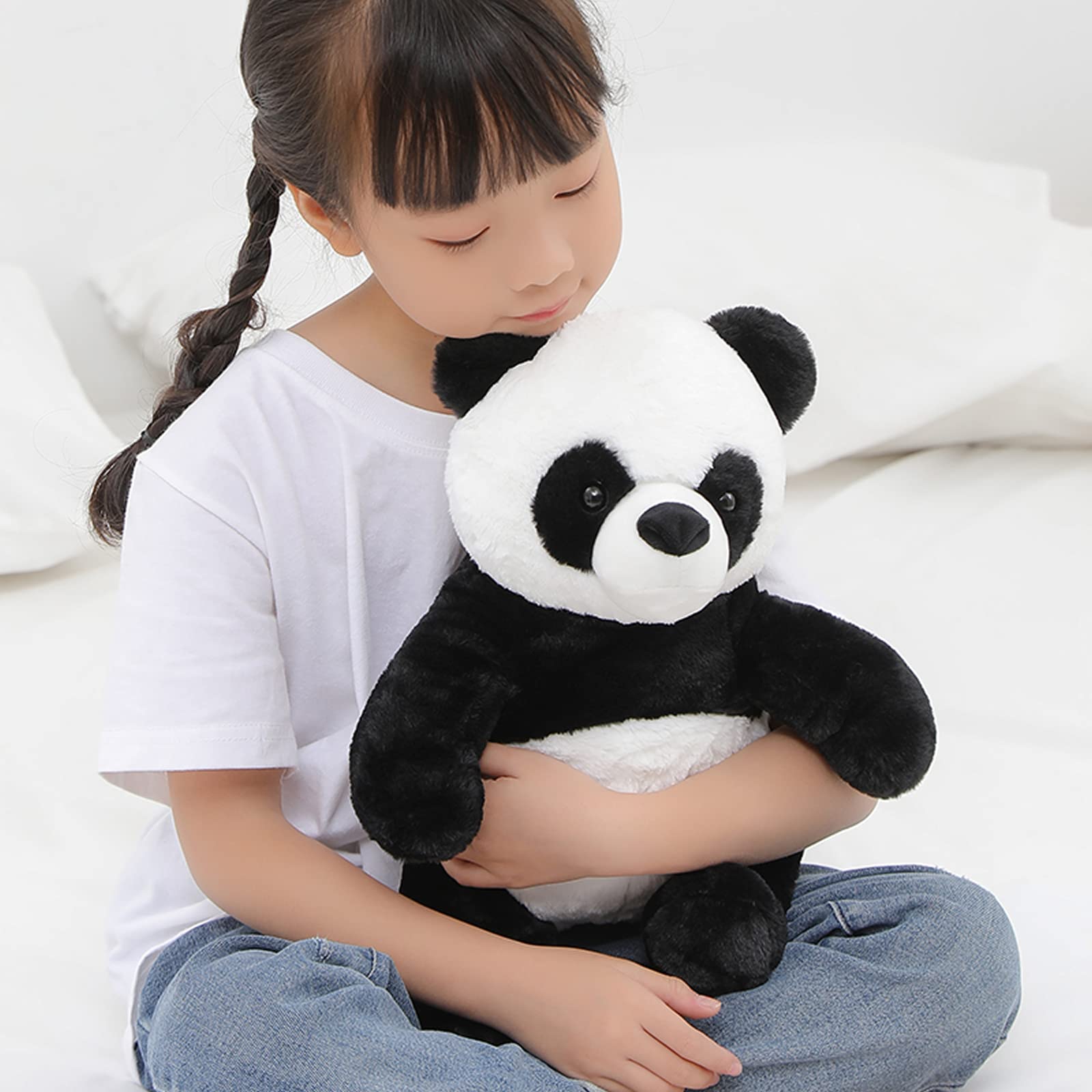 FFxiong 16" Panda Bear Stuffed Animal Plush Toy Cute Soft Body Doll Panda Pillow Kawaii Giant Panda, Gift for Kids Boy Girl Birthday Valentines Christmas