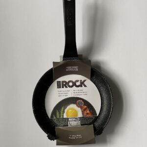 Heritage The Rock Egg Frying Pan, Aluminum Body, Dishwasher & Oven Safe, Black, 18cm