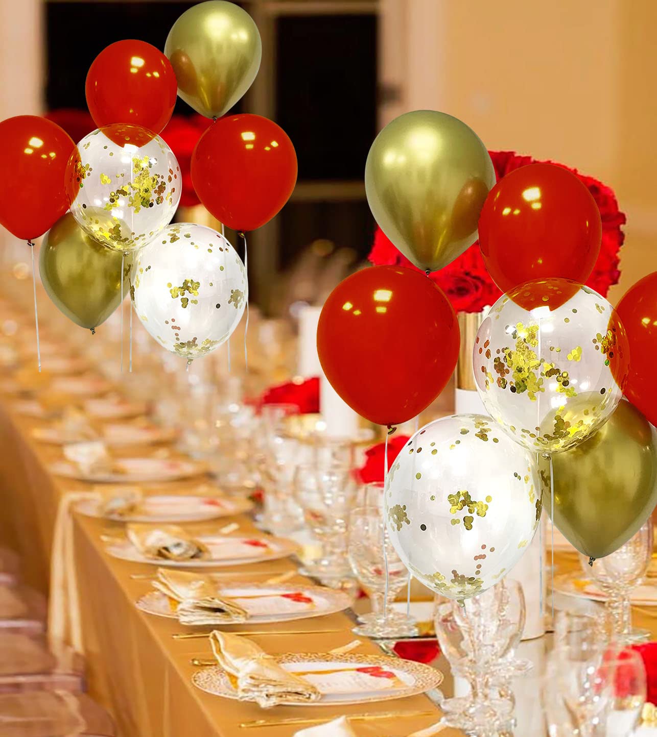 Graduation Decorations Red Gold 2024/Red Gold Graduation Party Decorations 2024 USC/Red Gold Balloons of 30pcs for Birthday Party/Christmas/Picnic Party Red Gold