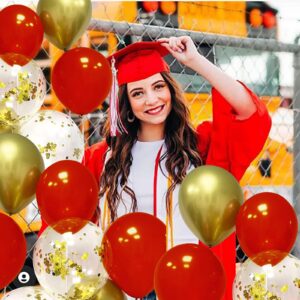 Graduation Decorations Red Gold 2024/Red Gold Graduation Party Decorations 2024 USC/Red Gold Balloons of 30pcs for Birthday Party/Christmas/Picnic Party Red Gold