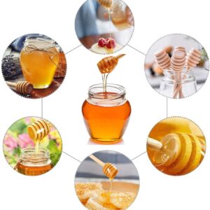 ICEYLI Wooden Honey Mixing Stirrer 4 Pcs 3 Inch Mini Honey Dipper Sticks Honey Comb Stick Honey Spoon Collecting Dispensing Drizzling Jam