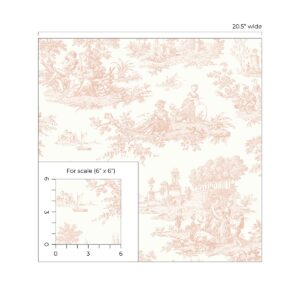 NextWall Chateau Toile Peel and Stick Wallpaper (Blush)