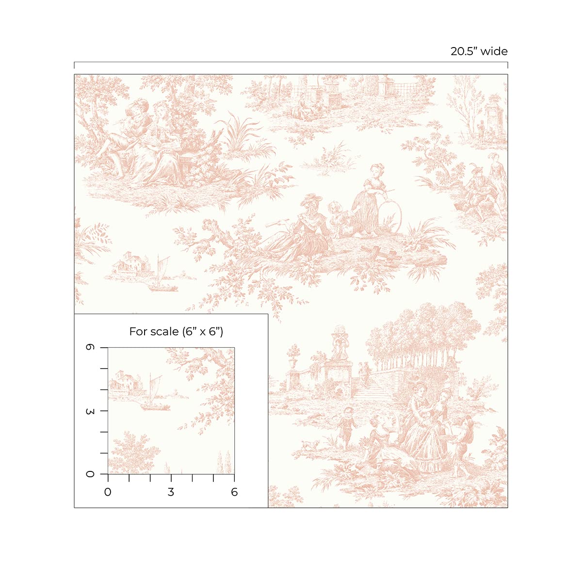 NextWall Chateau Toile Peel and Stick Wallpaper (Blush)