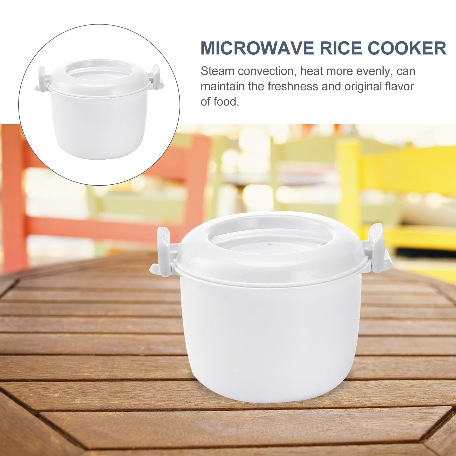 OSALADI Portable Rice Cooker Microwave Rice and Pasta Cooker Rice Steamer Microwave Food Container for Vegetables Soups Dishwasher Safe 1-2L