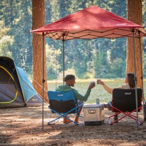 Coleman Cross Rocker Outdoor Rocking Chair, Portable Folding Chair with Padded Arms, Cup Holder, and Weather-Resistant Fabric; Supports up to 300lbs