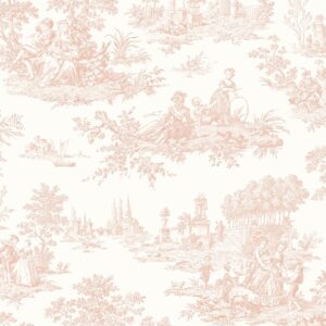 NextWall Chateau Toile Peel and Stick Wallpaper (Blush)