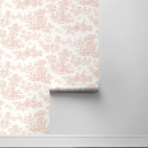 NextWall Chateau Toile Peel and Stick Wallpaper (Blush)