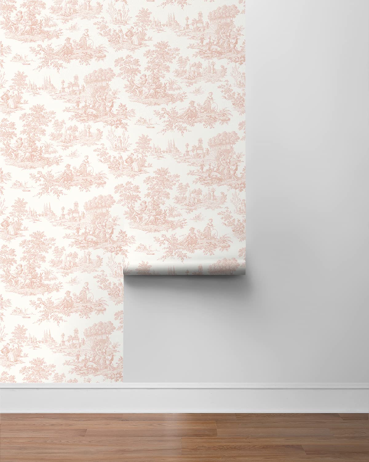 NextWall Chateau Toile Peel and Stick Wallpaper (Blush)