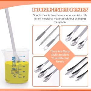 Tanstic 23Pcs Stainless Steel Lab Spatula Micro Scoop Set Including 22pcs 7cm 16cm 18cm 20cm 22cm Laboratory Tiny Mixing Spatula Scoop Measuring Spoon Long Sampling Spoon with 1Pair Gloves