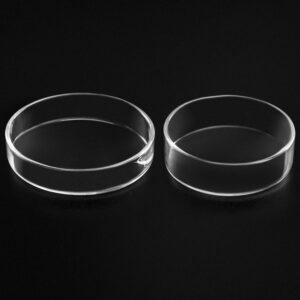 QWORK Glass Petri Dish Petri Plates with Lid, Thicken, 60mm x 18mm, 5 Pack