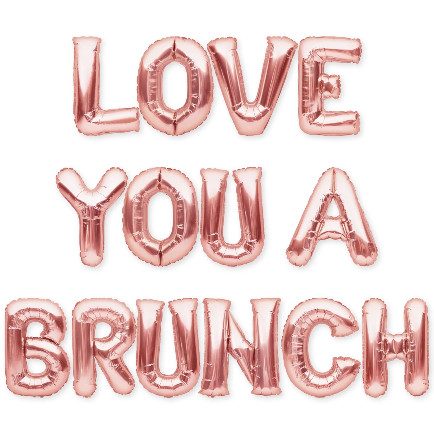 PartyForever Rose Gold LOVE YOU A BRUNCH Balloons Banner Bachelorette Party Decorations and Bridal Shower Supplies Sign