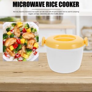 Hemoton Microwave Rice Maker Microwave Rice Cooker Rice Steamer: Round Microwave Food Container Microwaveable Rice Pasta Cooker Includes Spoons Microwave Rice Steamer for Rice Chicken Pasta Rice