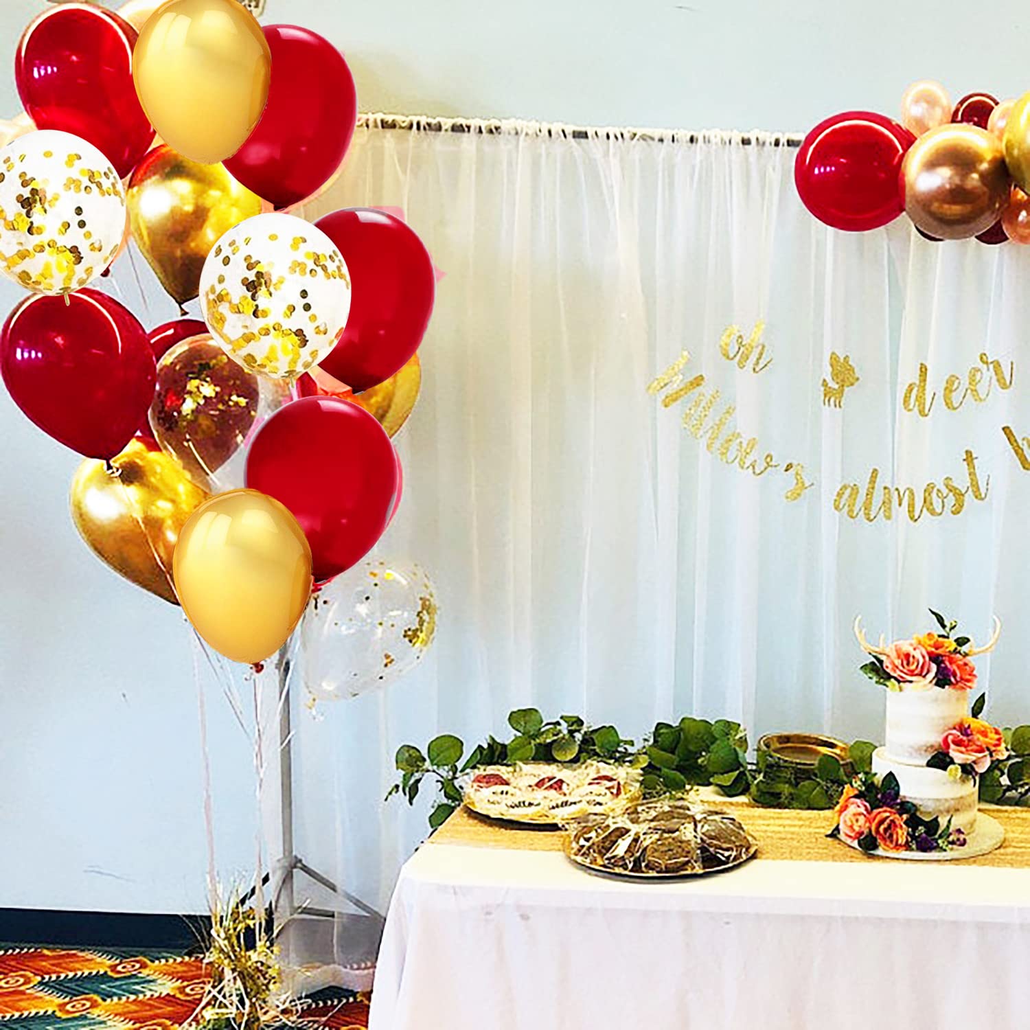 Graduation Decorations Red Gold 2024/Red Gold Graduation Party Decorations 2024 USC/Red Gold Balloons of 30pcs for Birthday Party/Christmas/Picnic Party Red Gold